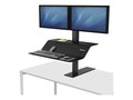 Fellowes Lotus VE Dual Display Steel Sit-Stand Workstation, Black, 8082001, 34960413, Furniture - Miscellaneous