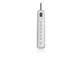 Belkin 7-Outlet 2000J Right Angle Plug Surge Protector w  12ft Cord - Tel Prot - White Gray , BV107200-12, 12341689, Surge Suppressors