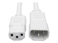 Tripp Lite Heavy Duty Power Extension Cord, 15A, 14AWG IEC-320-C14 to IEC-320-C13, White, 2ft, P005-002-AWH, 32985908, Power Cords
