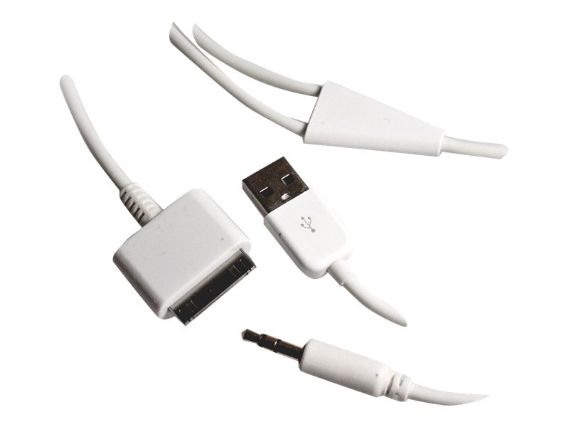 4Xem 30-Pin to 3.5mm Mini and USB Type A Cable, 3ft