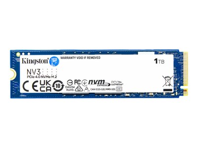 Kingston 1TB NV3 PCIe 4.0 x4 NVMe M.2 2280 Internal Solid State Drive, SNV3S/1000G                   , 41833647, Solid State Drives - Internal