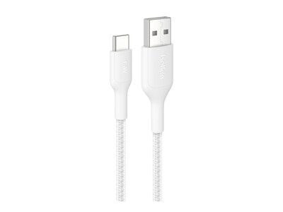 Belkin 15W 480Mbps Braided USB-A to USB-C M M Cable, White, 1m, CAB022FQ1MWH                  , 42022550, Cables