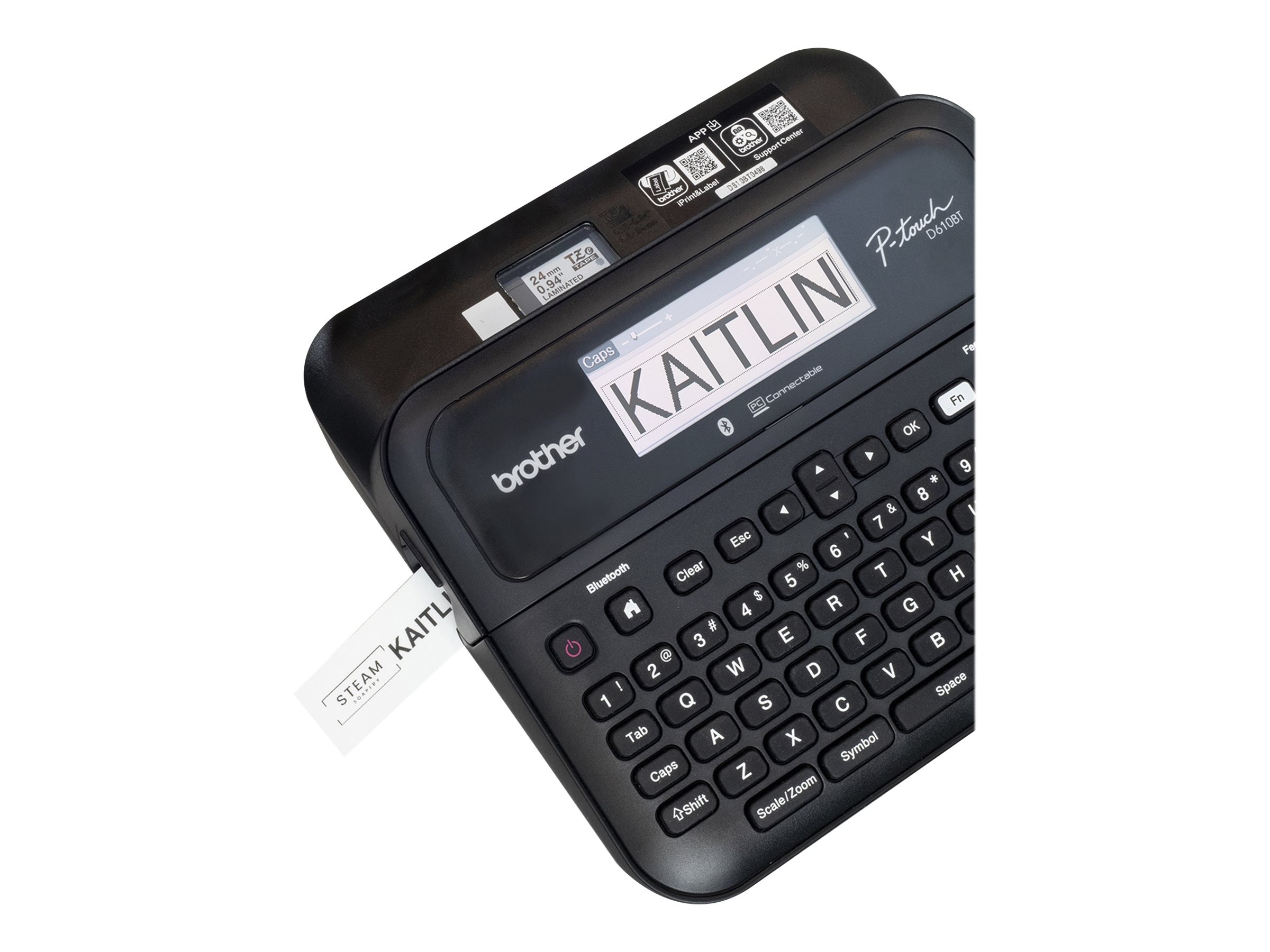 Brother P-touch Portable Label Maker, Black (PTD610BTVP)