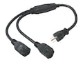 C2G 1-to-2 Power Cord Splitter, NEMA 5-15 (M) to 2 NEMA 5-15 (F), Black, 14in, 29802, 7711796, Power Cords C2G 1-to-2 Power Cord Splitter, NEMA 5-15 (M) to 2 NEMA 5-15 (F), Black, 14in, 29802, 7711796, Power Cords