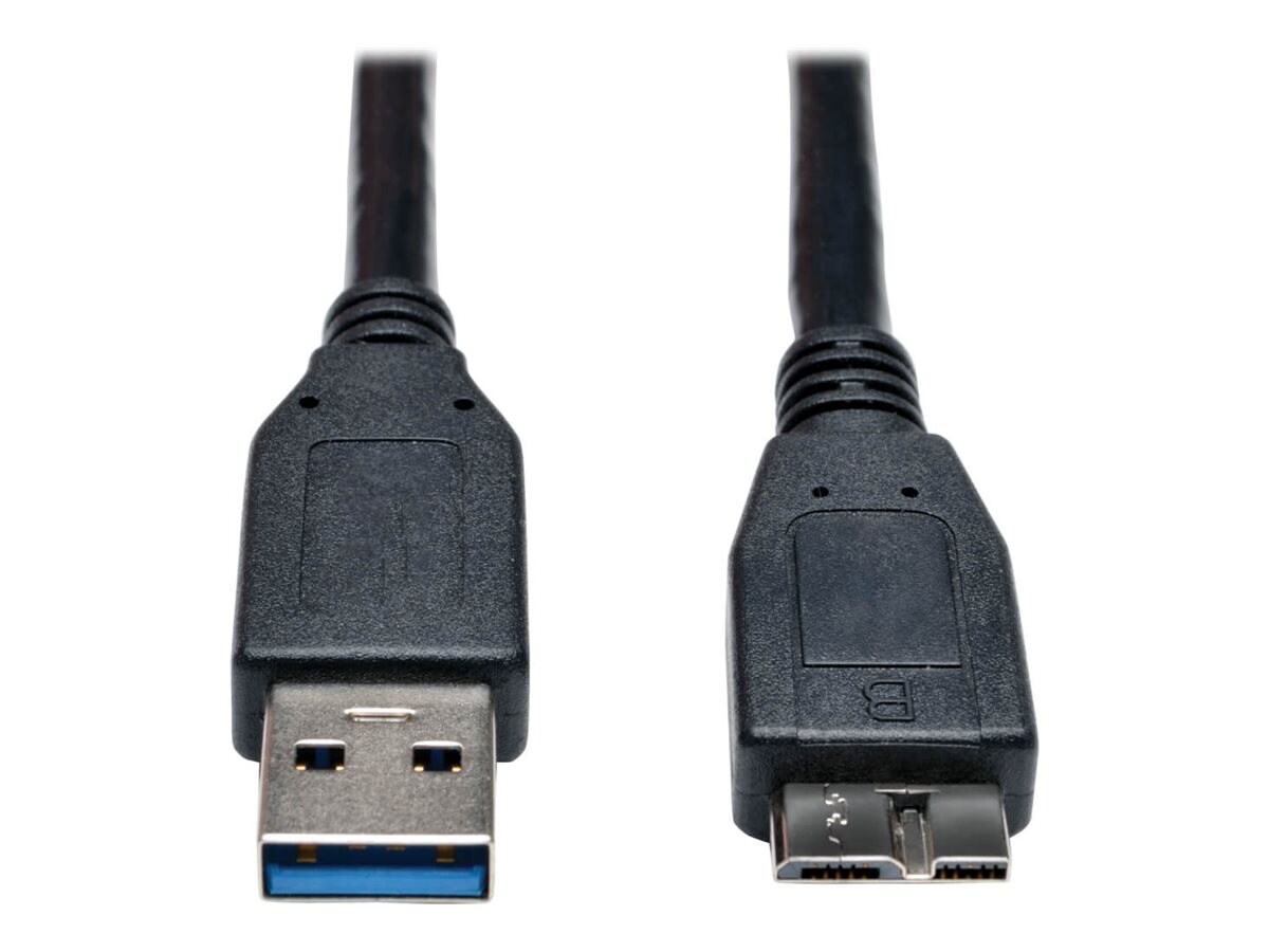 USB 3.0 SuperSpeed Device Cable (A to Micro-B M/M) Black, 3-ft. - Thumbnail 4