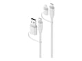 ALOGIC 4-in-1 100W USB-C, USB-A and Lightning Silicone Flexible Universal Charging Cable, White, 1.5m, ELSI4IN1U2WH1.5 , 42087426, Cables ALOGIC 4-in-1 100W USB-C, USB-A and Lightning Silicone Flexible Universal Charging Cable, White, 1.5m, ELSI4IN1U2WH1.5 , 42087426, Cables