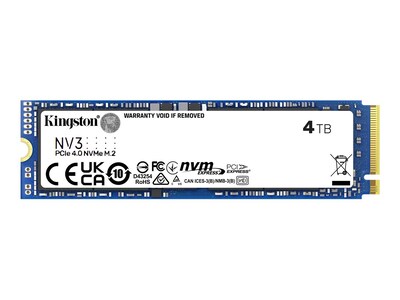 Kingston 4TB NV3 PCIe 4.0 x4 NVMe M.2 2280 Internal Solid State Drive, SNV3S/4000G                   , 41847752, Solid State Drives - Internal
