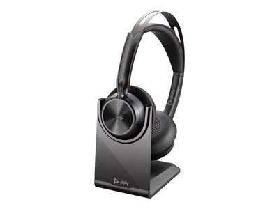 HP Poly Voyager Focus 2 Microsoft Teams Certified USB-C-C Headset w  USB-C A Adapter & Charging Stand, 9T9J6AA#AC3, 41792571, Headsets (w/ microphone)