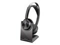 HP Poly Voyager Focus 2 Microsoft Teams Certified USB-C-C Headset w  USB-C A Adapter & Charging Stand, 9T9J6AA#AC3, 41792571, Headsets (w/ microphone)
