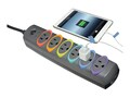 Kensington SmartSockets Basic Surge Protector, 670 Joules, (6) Outlets, 6ft Cord, Phone Line Protection, K62146NA, 18017425, Surge Suppressors