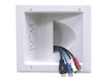 Peerless-AV Recessed Low Voltage Media Plate With Duplex Surge Suppressor, IBA5-W, 41334609, Premise Wiring Equipment