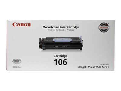 Canon Black 106 Toner Cartridge for Canon MF6500 Series Printers, 0264B001, 6731921, Toner and Imaging Components - OEM