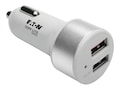 Tripp Lite Dual USB Car Charger for Tablets & Cell Phones w  Qualcomm Quick Charge 3.0 Technology, White, U280-C02-S-QC3, 33760305, Automobile/Airline Power Adapters