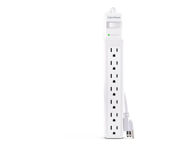 CyberPower 7-Outlet NEMA 5-15R Essential Surge Protector - White, CSB706W                       , 42075702, Surge Suppressors