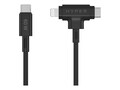Targus HyperJuice USB-C and Lightning Hybrid Silicone Cable, Black, 1.5m, HJ4010BKGL                    , 41834339, Cables