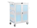 Tripp Lite 32-Unit Antimicrobial Safe-IT Multi-Device UV Charging Cart for Laptops and Chromebooks, White, CSC32ACWHG, 41170392, Computer Carts