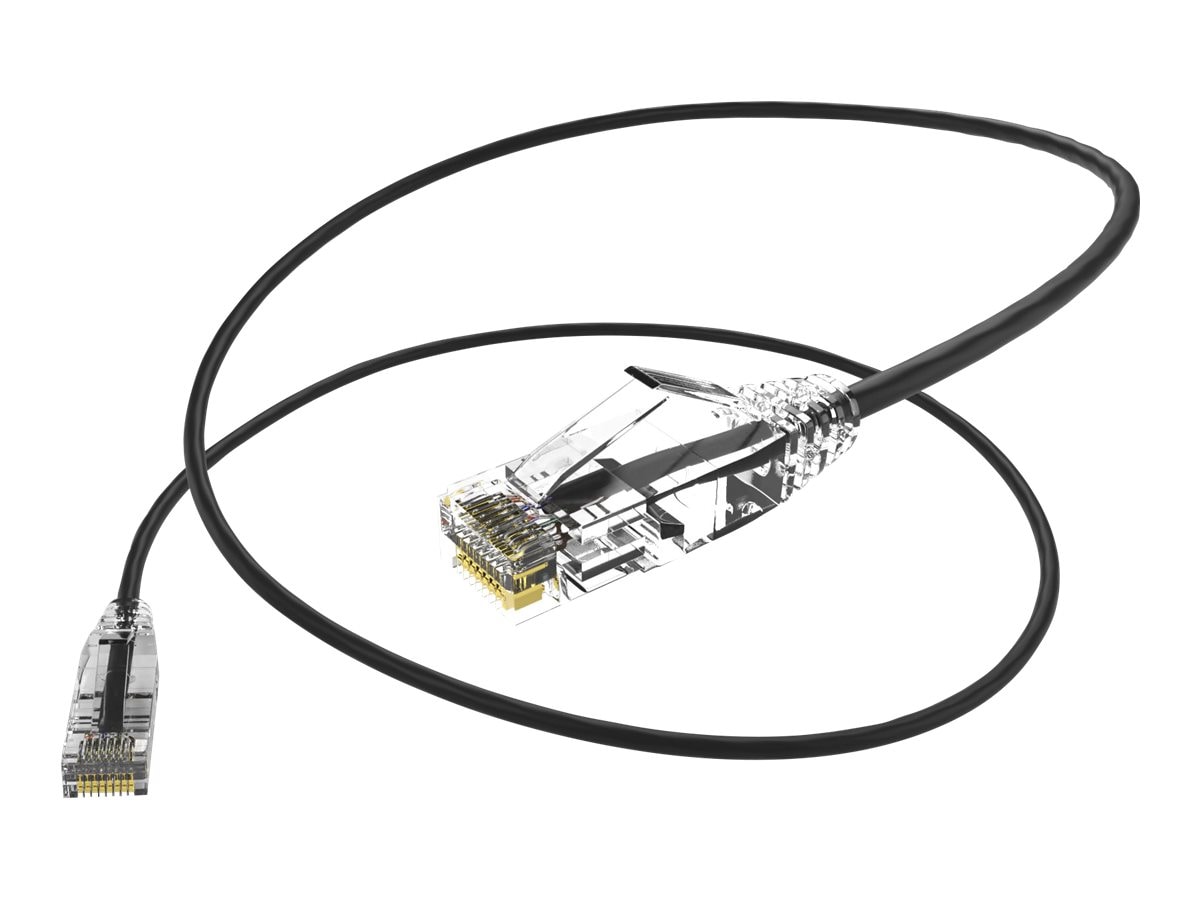 UNC ClearFit Slim CAT6 Patch Cable, Black, 10ft (CS6-10F-BLK)