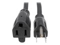 Tripp Lite Heavy Duty AC Power Extension Cord NEMA 5-15R to NEMA 5-15P 120V 15A 14 3 SJT Black 6ft, P024-006, 16275957, Power Cords