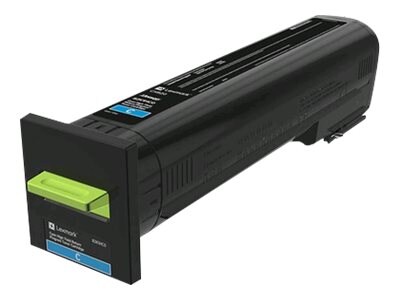 Lexmark Cyan High Yield Return Program Toner Cartridge for CX820, CX825 & CX860 Series, 82K1HC0, 31439534, Toner and Imaging Components - OEM