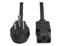 Tripp Lite Desktop Computer AC Power Cord, Right-Angle NEMA 5-15P to c13 - 10A, 125V, 18 AWG, Black, 10ft, P006-010-15D, 37138089, Power Cords