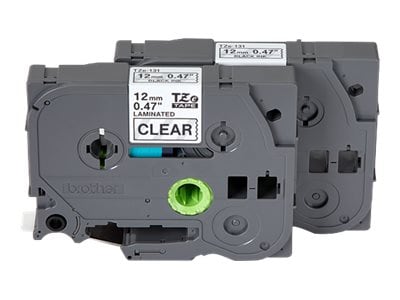 Brother 0.47 x 26.2' TZe131 Black on Clear Tapes (2-pack), TZE1312PKG , 41975666, Paper, Labels & Other Print Media Brother 0.47 x 26.2' TZe131 Black on Clear Tapes (2-pack), TZE1312PKG , 41975666, Paper, Labels & Other Print Media