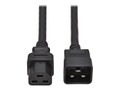 Tripp Lite 20A 250V 12AWG C20 to C21 Heavy-Duty Power Cord, Black, 3ft, P035-003, 41552099, Power Cords
