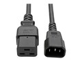 Tripp Lite Heavy-Duty Power Cord, C19 to C14, Black, 10ft, P047-010, 8275236, Power Cords