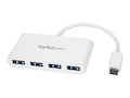 StarTech.com 4 Port USB C 4x USB Type-A (USB 3.0 SuperSpeed 5Gbps) Bus Powered Portable Hub, HB30C4ABW, 33875461, USB & Firewire Hubs