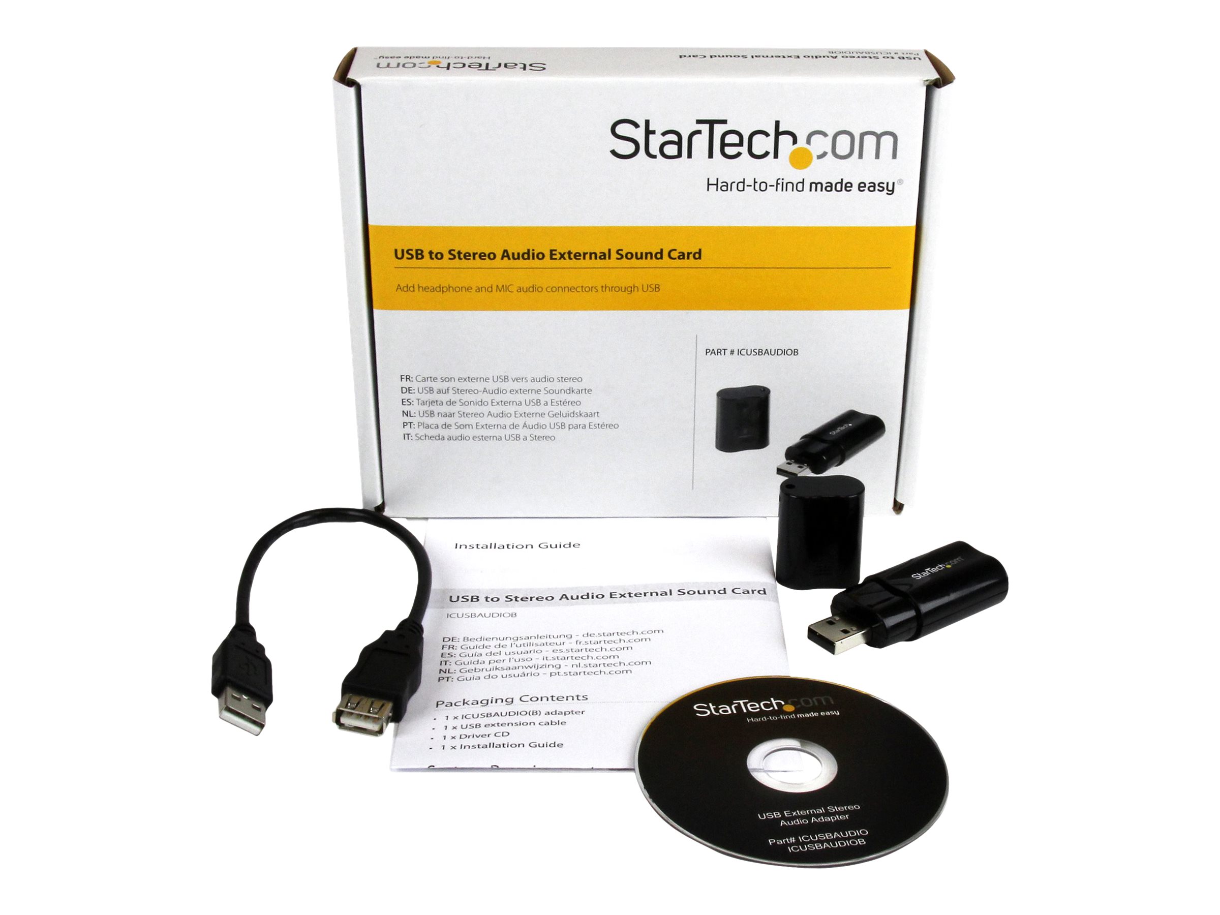 Adaptateur USB / jack audio + micro carton son externe compatible  Windows/Mac/Chrome OS Linux, plug & play