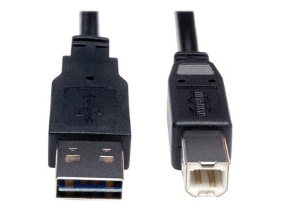 Tripp Lite Universal Reversible USB 2.0 A-Male to B-Male Device Cable, 6ft, UR022-006, 16130985, Cables