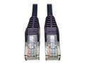 Tripp Lite Cat5e 350 MHz Snagless Molded UTP Patch Cable, Purple, 25ft, N001-025-PU, 33846627, Cables