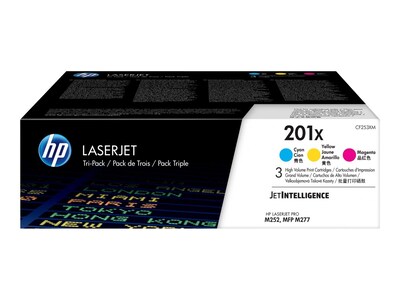 HP 201X (CF253XM) High Yield Cyan Magenta Yellow Original LaserJet Toner Cartridges (3-pack), CF253XM, 33683611, Toner and Imaging Components - OEM