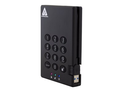 Apricorn 256GB Aegis Padlock 3.0 USB 3.0 Encrypted Portable Solid State Drive, A25-3PL256-S256, 13765192, Solid State Drives - External