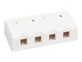 Tripp Lite Surface-Mount Box for Keystone ACCSJACK 4-port Wall Celling White , N082-004-WH, 37978301, Premise Wiring Equipment
