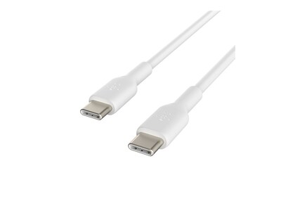 Belkin 60W 480Mbps USB-C to USB-C M M PVC Cable, White, 1m, 2-Pack, CAB003BT1MWH2PK               , 42009834, Cables