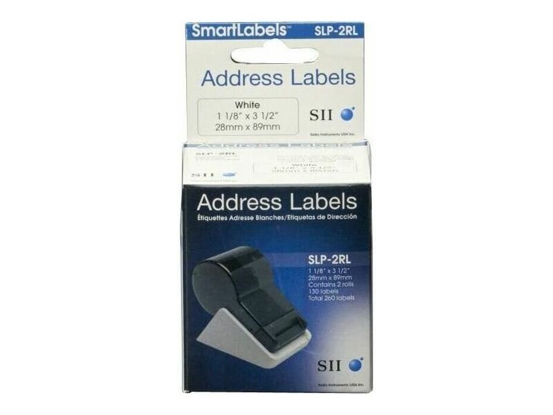 Seiko Standard Smart White Printer Labels (2 Rolls 130 Labels (SLP-2RL)