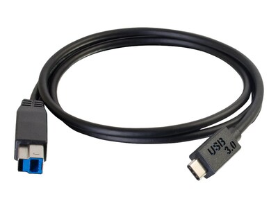 C2G USB 3.0 Type C to USB Type B M M Cable, Black, 10ft, 28867, 25616645, Cables