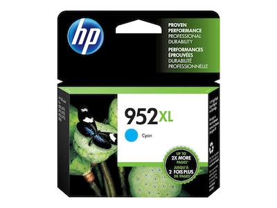 HP 952XL (L0S61AN#140) Cyan Original Ink Cartridge, L0S61AN#140, 31583499, Ink Cartridges & Ink Refill Kits - OEM