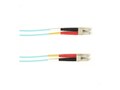 Black Box LC-LC 50 125 OM4 Multimode Fiber Cable, Aqua, 3m , FOCMRM4-003M-LCLC-AQ, 35914152, Cables
