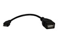 QVS Micro USB to USB Type A M F Adapter, Black, 6, CC2218X-MF, 31585734, Adapters & Port Converters