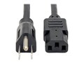 Tripp Lite Universal Computer Power Cable - NEMA5-15P to IEC-320-C13F - 12 Feet, P010-012, 4906686, Power Cords