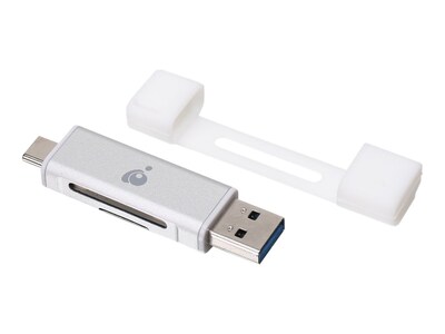 IOGEAR USB-C Duo Card Reader Writer, GFR3C12, 35033996, PC Card/Flash Memory Readers