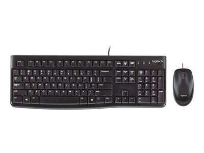 Logitech Desktop MK120 Slim Keyboard Mouse Combo, USB, Black, 920-002565, 11445110, Keyboard/Mouse Combinations