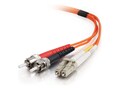 C2G Fiber Patch Cable, LC-ST, 50 125, Duplex, MM, Orange, 2m, 37401, 8394331, Cables