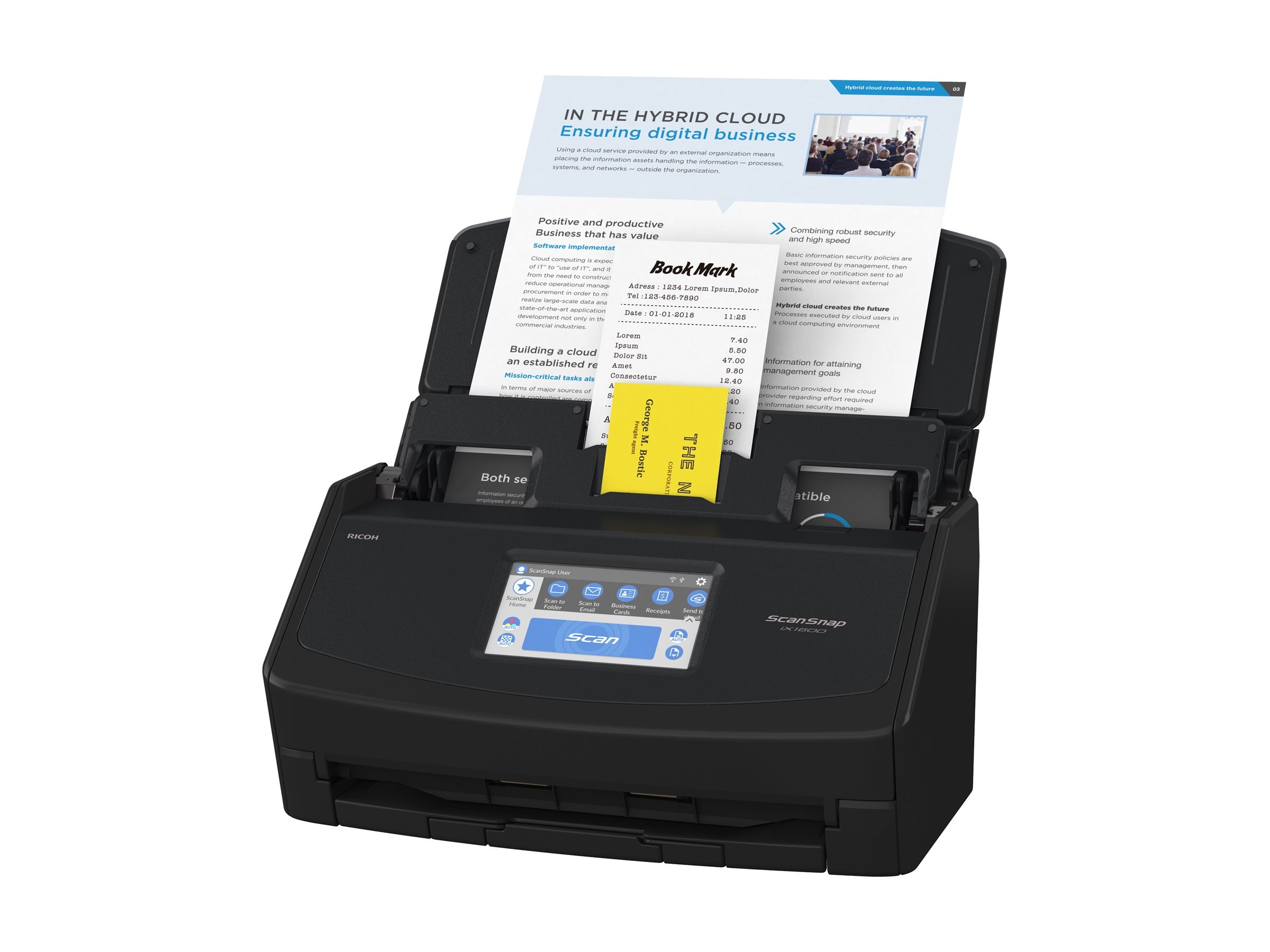 Ricoh ScanSnap iX1600 Document Scanner, Black (PA03770-B635)