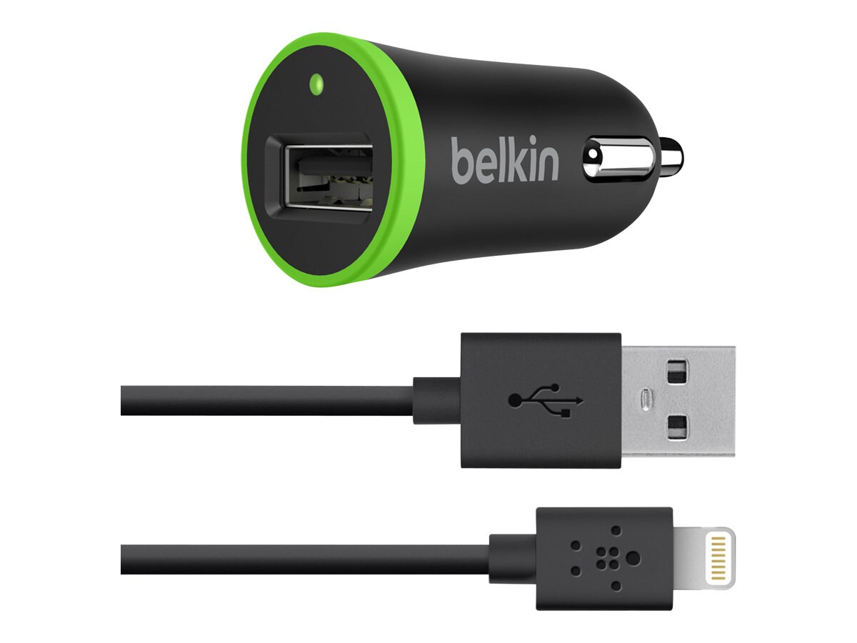 Belkin Car charger 10W 2.1A w Lightning Sync Charge Cable 4ft  (F8J078BT04-BLK)