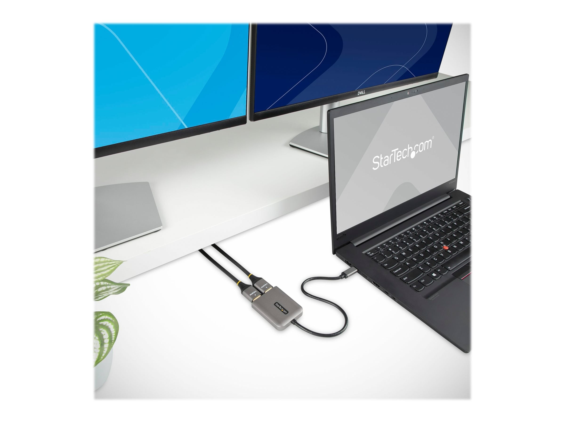StarTech.com USB-C to Dual HDMI Adapter, USB Type-C Laptop Multi-Monitor  MST Hub / Display Splitter, 2x 4K 30Hz, Windows - MSTCDP122HD - Monitor  Cables & Adapters 