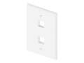 UNC 2-Port Wall Plate, Single Gang, White, WP-2P-WHT, 20078585, Premise Wiring Equipment