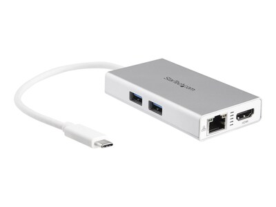 StarTech.com USB-C Multiport Adapter Travel Dock to 4K HDMI, PD Pass-Through, GbE, USB, DKT30CHPDW, 33906933, Docking Stations & Port Replicators