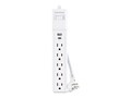 CyberPower 5-Outlet 1 USB-A 1 USB-C Surge Protector with 4ft cord, White, P504UC, 41748202, Surge Suppressors